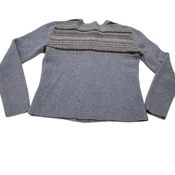 Frost Women's Vintage Wool Button Front Cardigan, Silver Buttons, Blue Gray, S - Picture 4 of 6